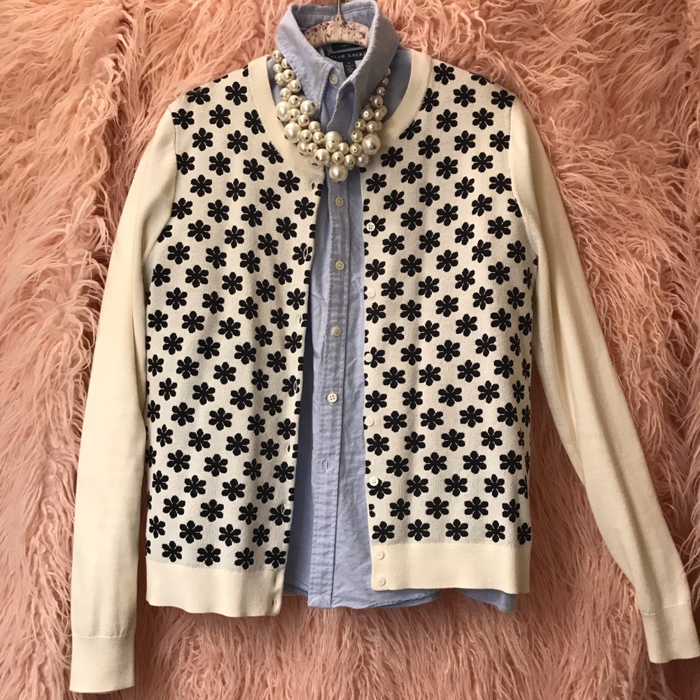 “The Caryn” J Crew Cardigan with fun floral print